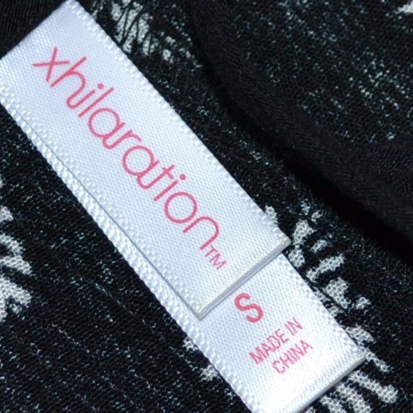 NWOT Xhilaration Fringe Black White Boho Tassel Pattern Dress Size Small - Picture 6 of 8